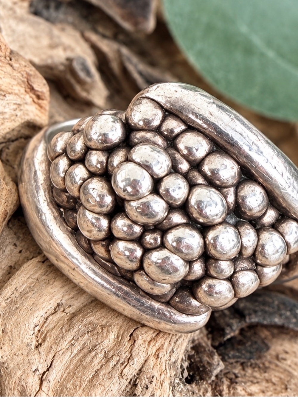 Vintage Brutalist statement ring 925 sterling silver size 7